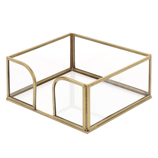Gold Edge Glass Caddy