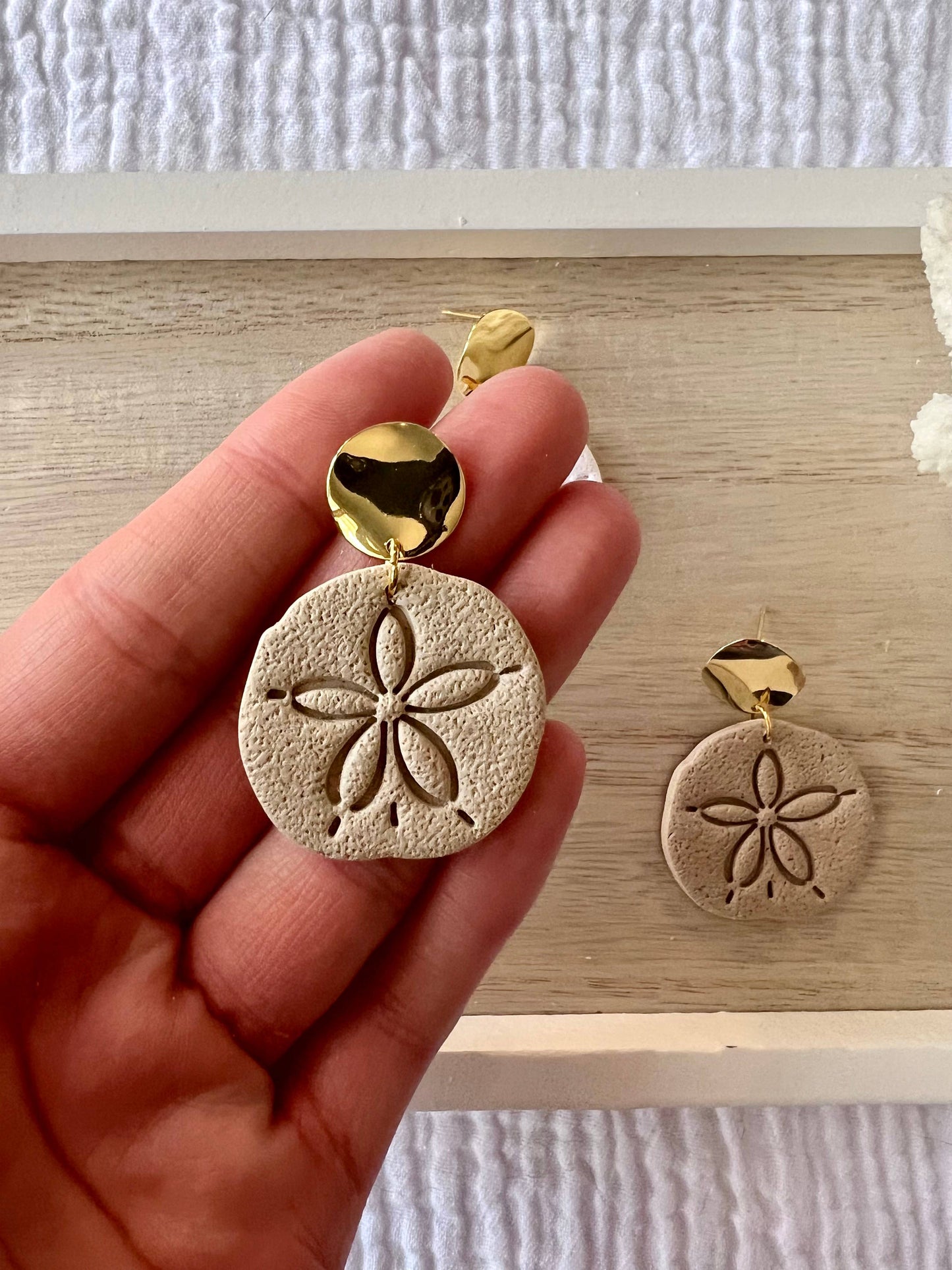 Sand Dollar Clay Earrings
