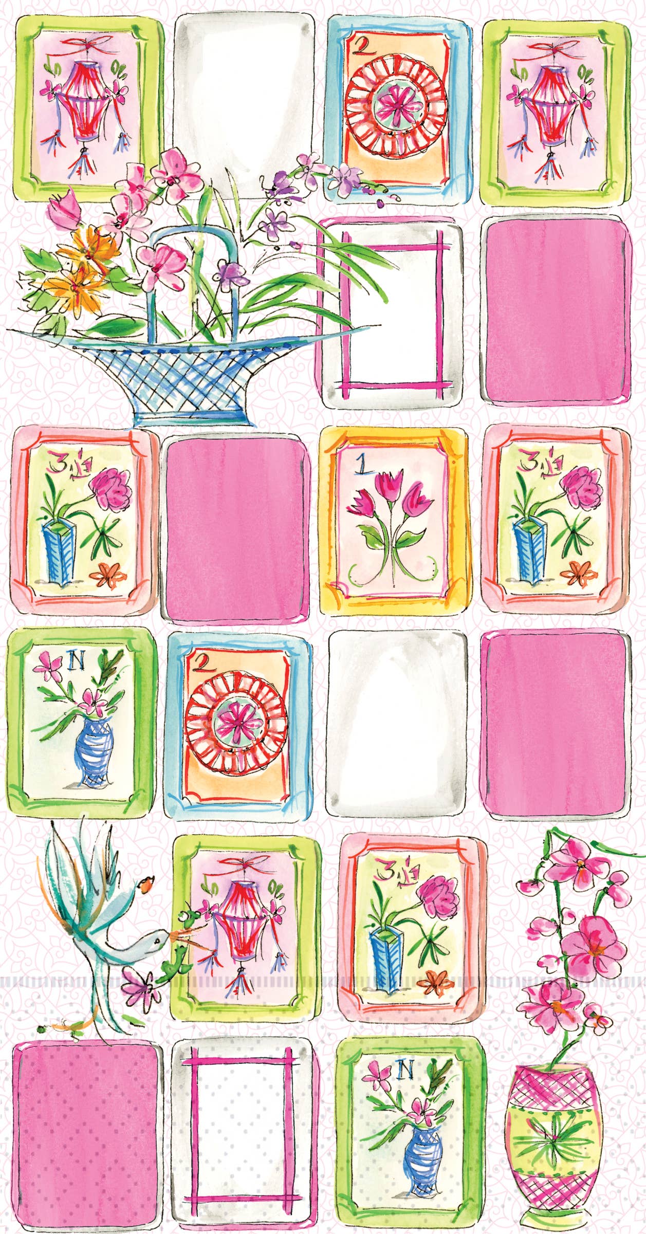 Paper Guest Towels Mahjong Pink Rosanne Beck