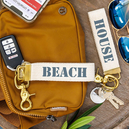 Nautical Blue Beach House Keychain