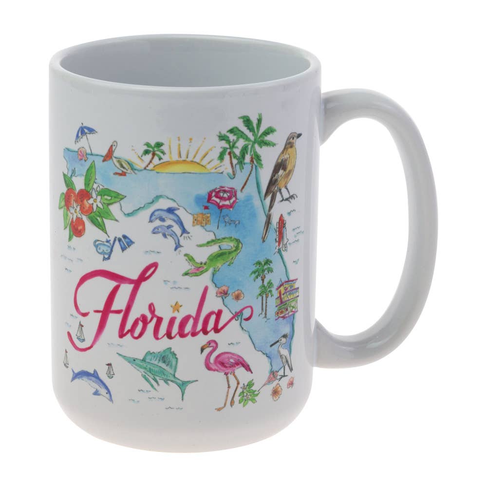 FL State Collection Ceramic 15 oz Mug Florida Rosanne Beck