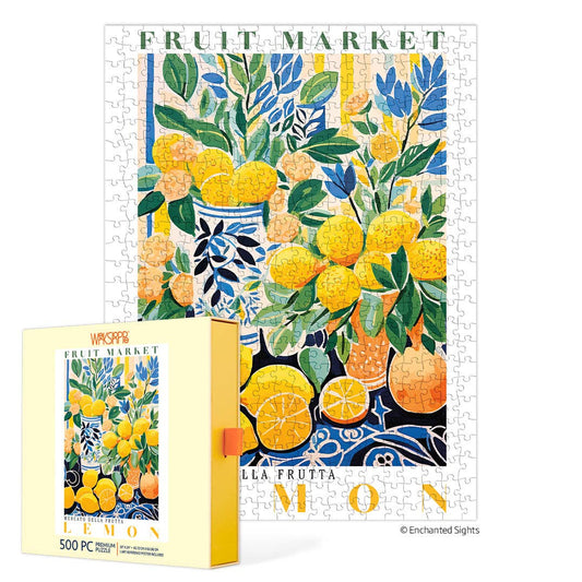 Fruit Market Lemons 500 Piece Puzzle, Mother's Day Gift