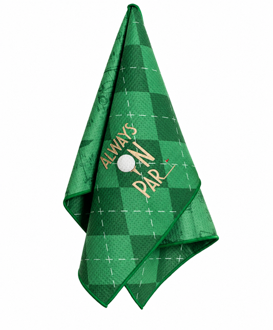 On Par Waffle Sports Towel Green/Multi