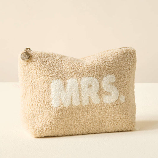 Tan Teddy Pouch - Mrs.