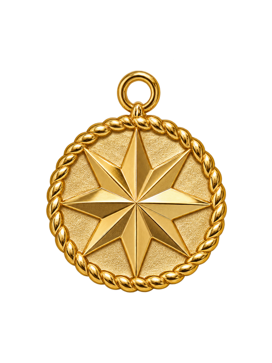 Gold Compass Star Charm
