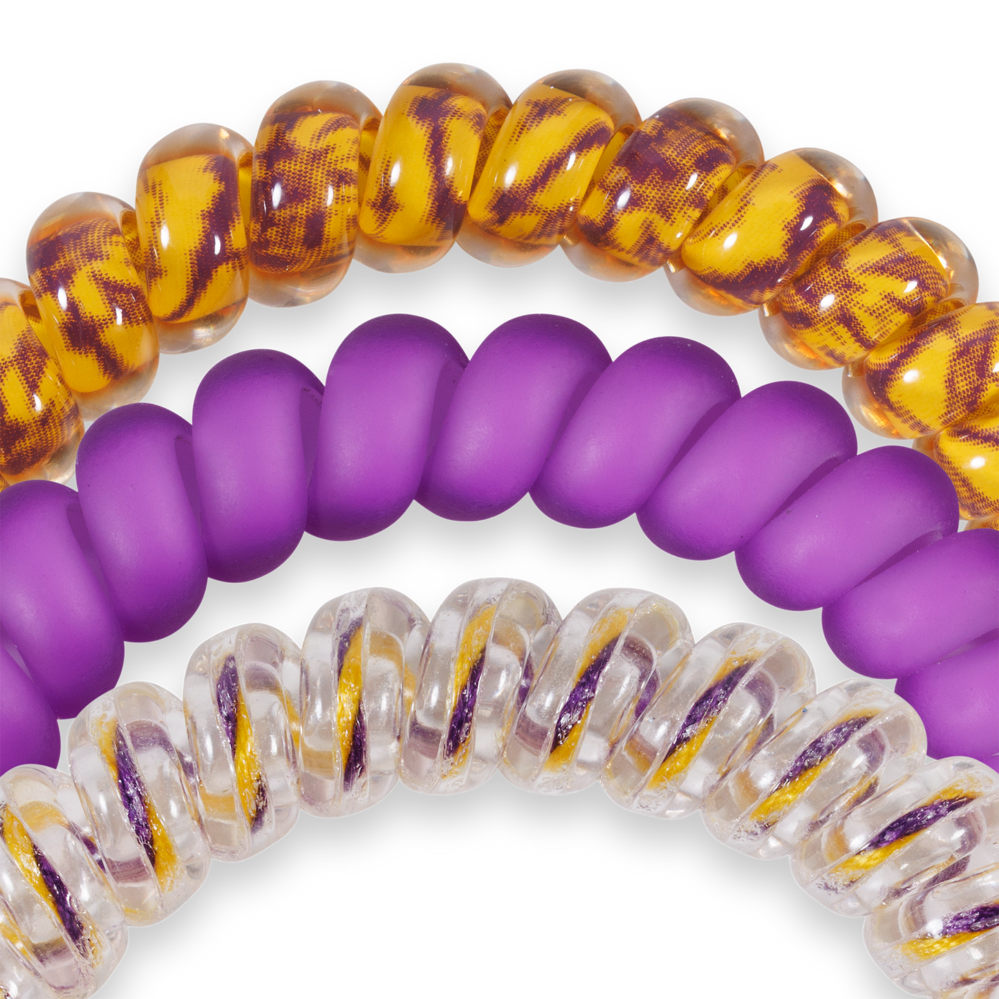 Spiral Hair Coils | Small | Geaux Tigers! Hair Ties