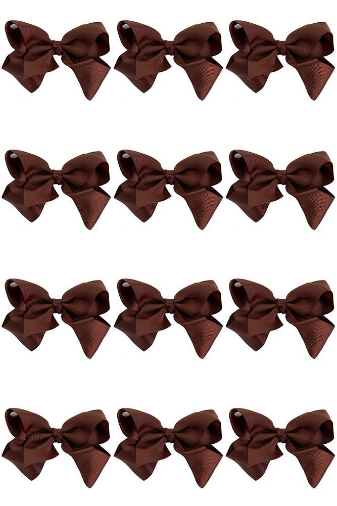 8 Inch Hair Bow With Alligator Clip (12pc)