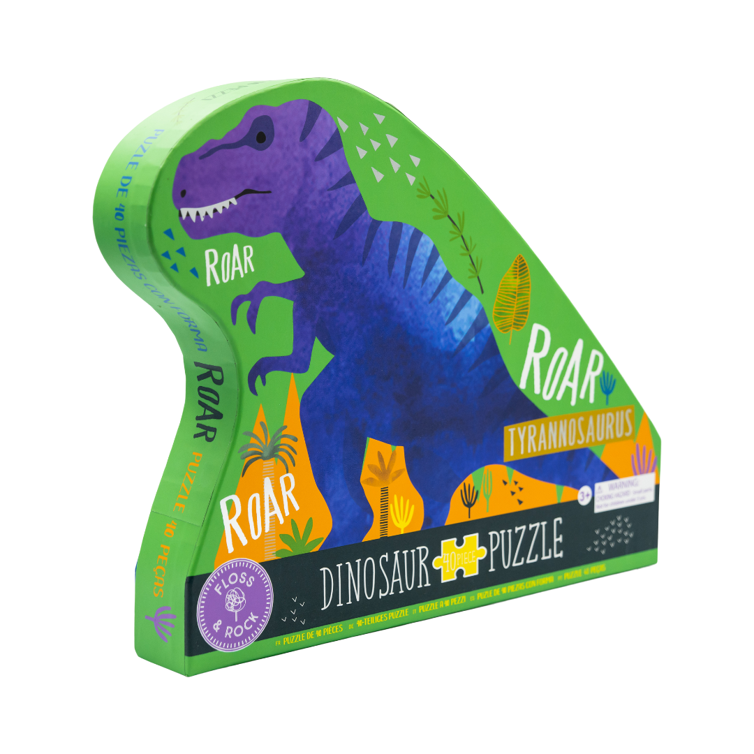 Dino 40pc "Dinosaur" Shaped Jigsaw with Shaped Box