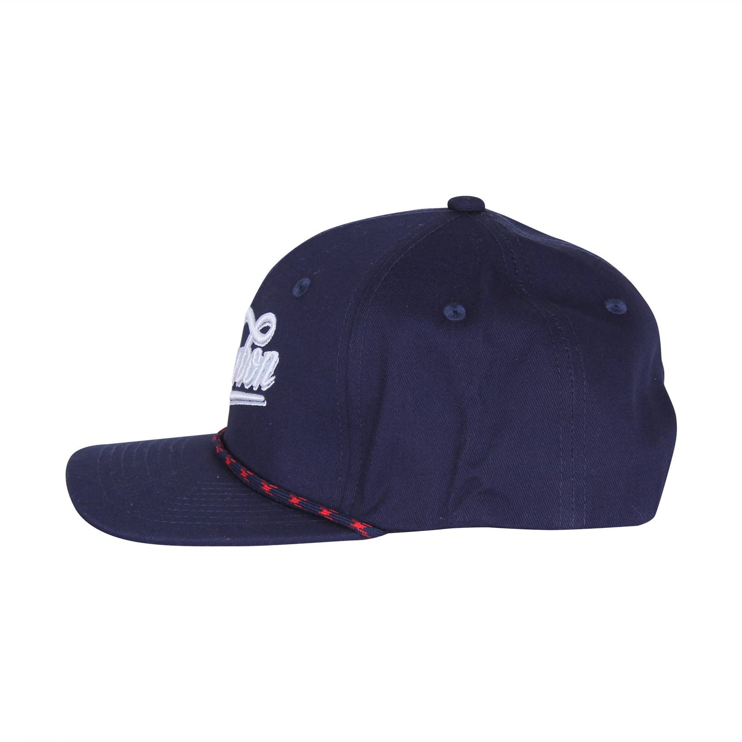 Navy Bourbon Word Stitched Rope Hat