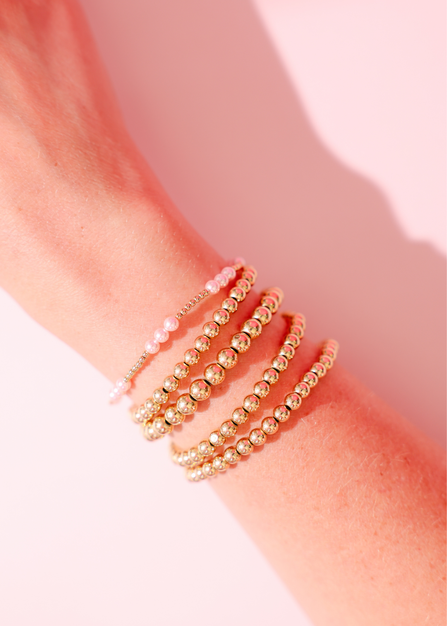 Pink ILY Bracelet in Gold