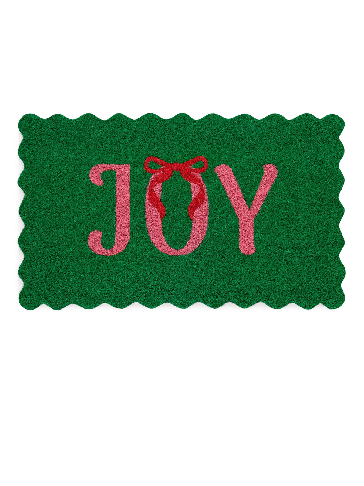 "JOY" SCALLOPED DOORMAT, GREEN
