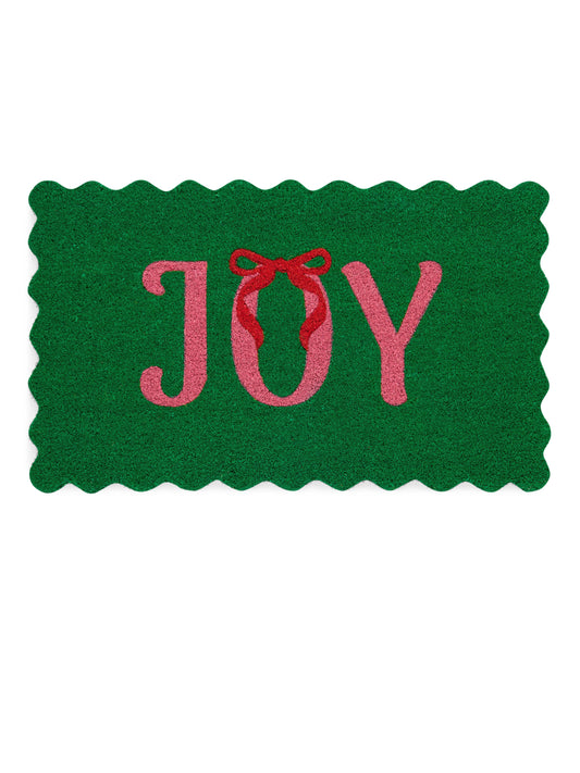 "JOY" SCALLOPED DOORMAT, GREEN