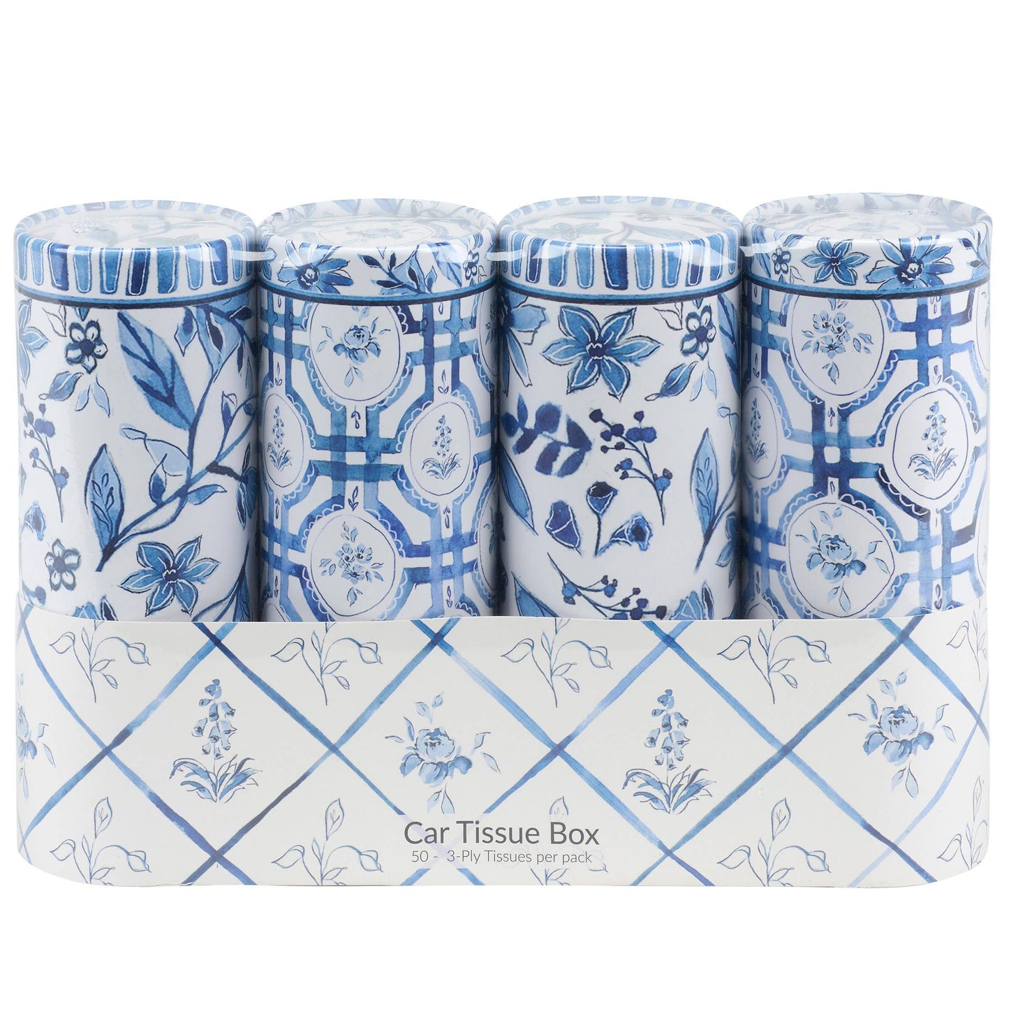 Blue Florals Tissue Box Set