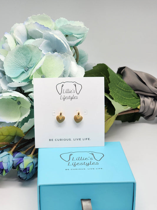 Brown Heart Earrings