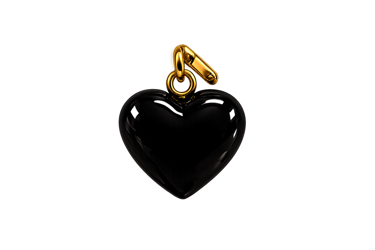 Black Puff Heart