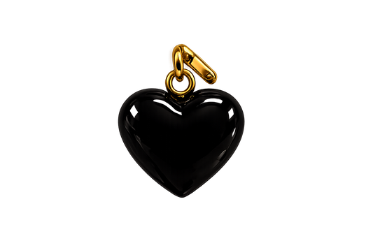 Black Puff Heart