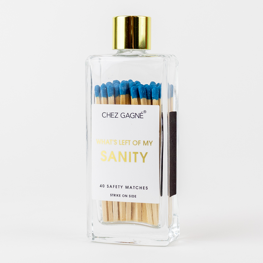 Left of My Sanity Matches - Glass Bottle Matchsticks Blue