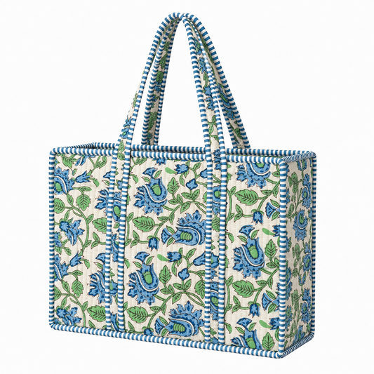 Blue Paisley Quilted Bag