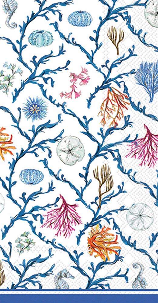 Paper Guest Towels 16 Ct Blue Coastal Rosanne Beck - Thumbnail 3