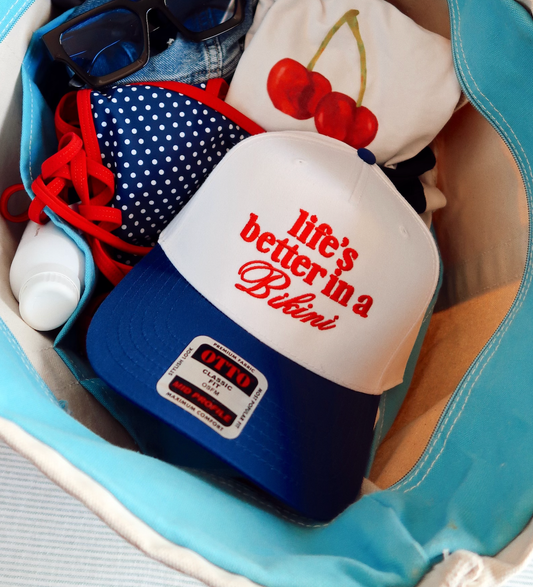 Life's Better In A Bikini Royal/White Hat 