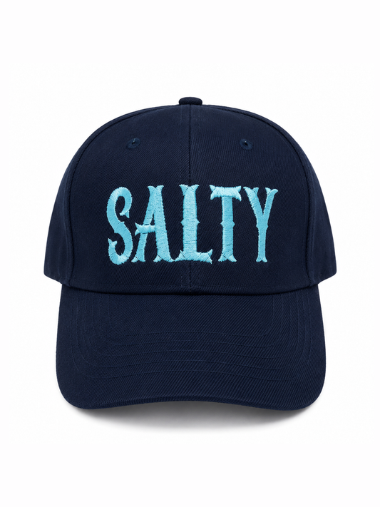 Salty Embroidered Trucker Hat - Navy