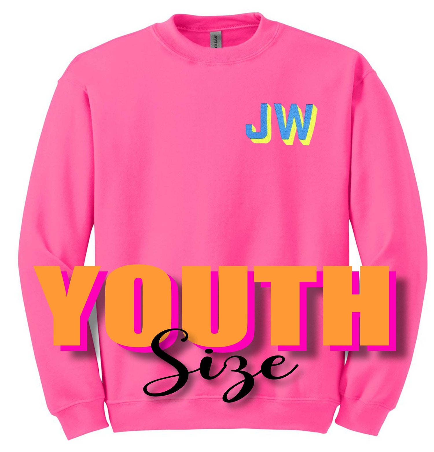 30A Youth Sweatshirt - Turquoise & Neon Yellow