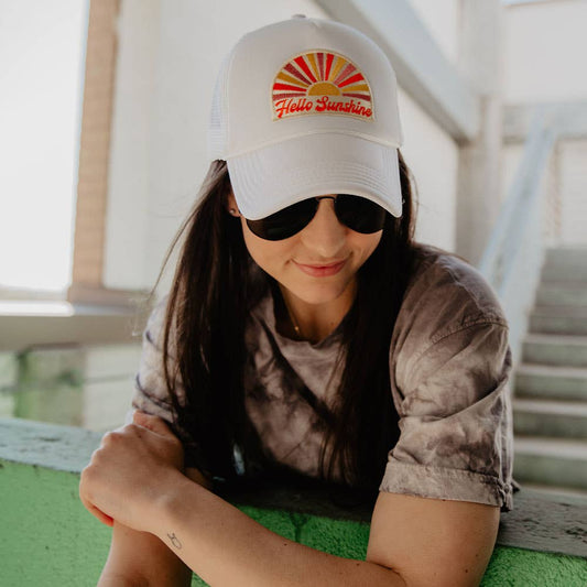 Hello Sunshine Trucker Hat (White Foam)