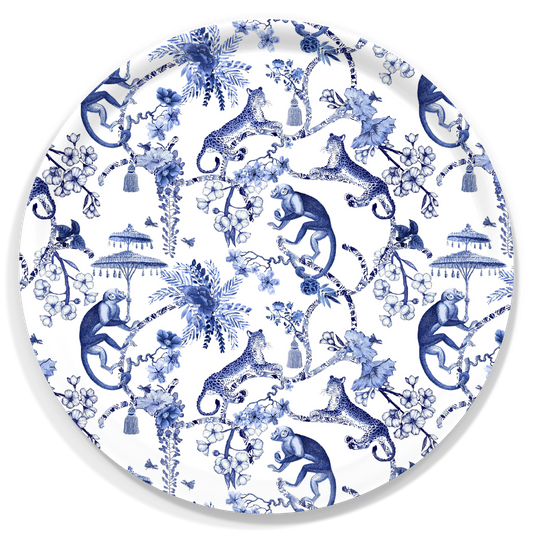 It’s a Jungle Out There Tray – Blue & White Chinoiserie Tray