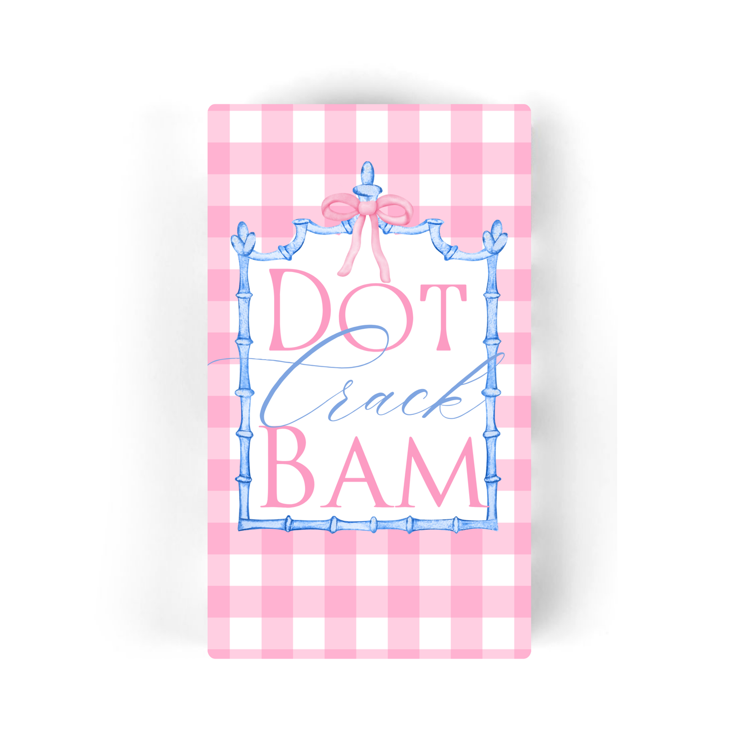 Mahjong Pink Plaid "Dot Crack Bam" 24ct Guest Napkins 3-ply