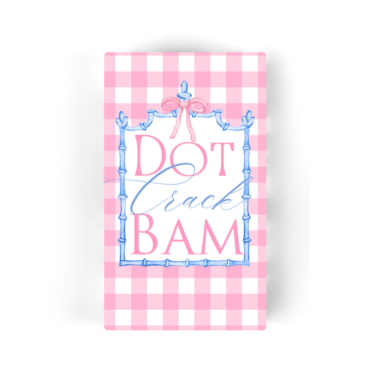 Mahjong Pink Plaid "Dot Crack Bam" 24ct Guest Napkins 3-ply