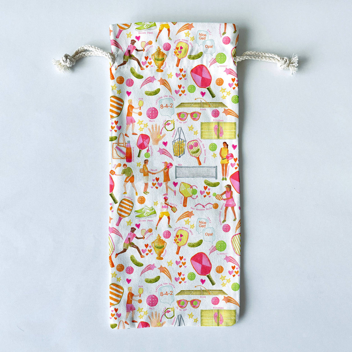 Pickleball Themed Wine/Liquor Bottle Gift Bag
