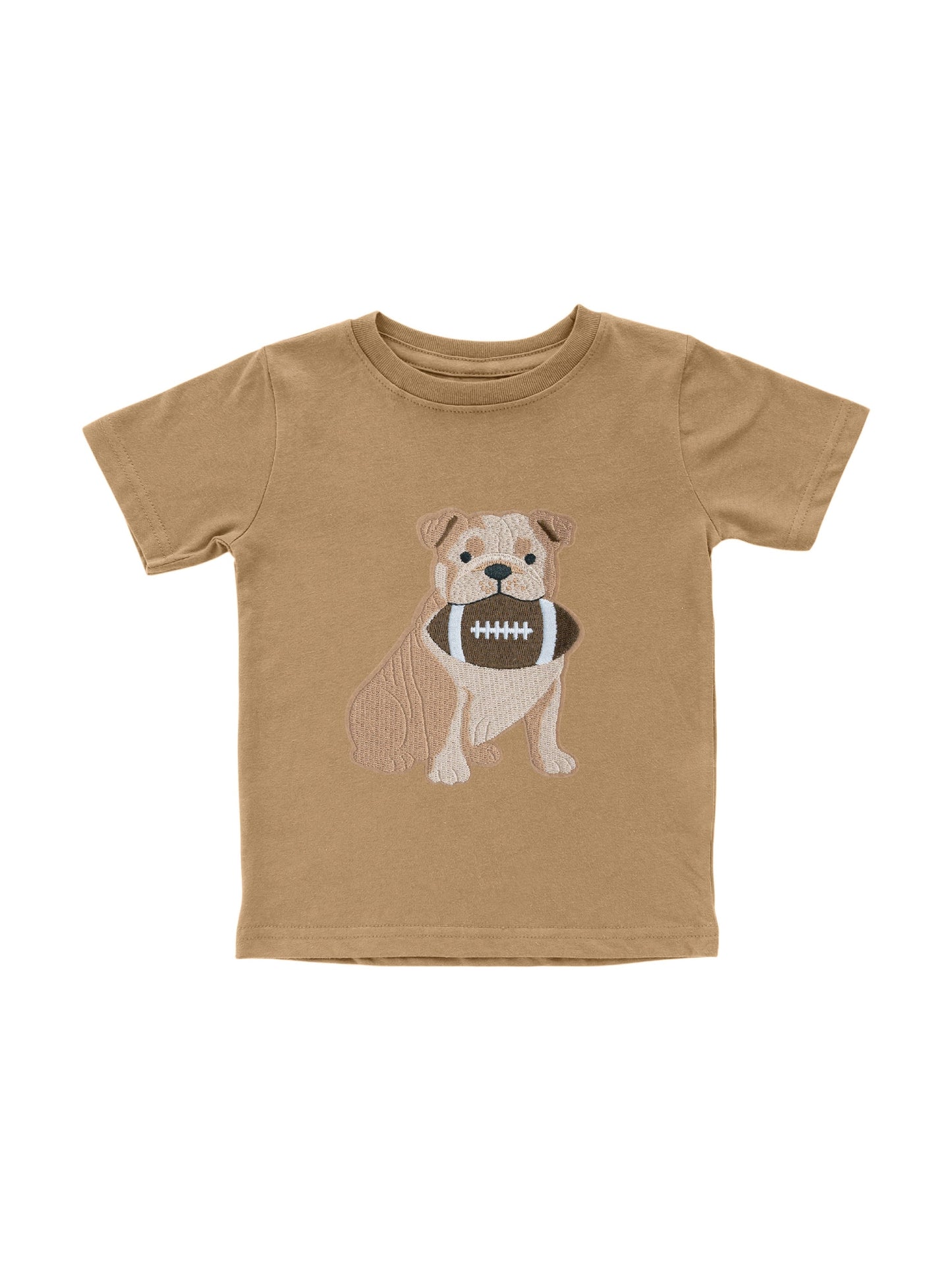 Bulldog Football Patch Short Sleeve T-Shirt - Boys Clothing