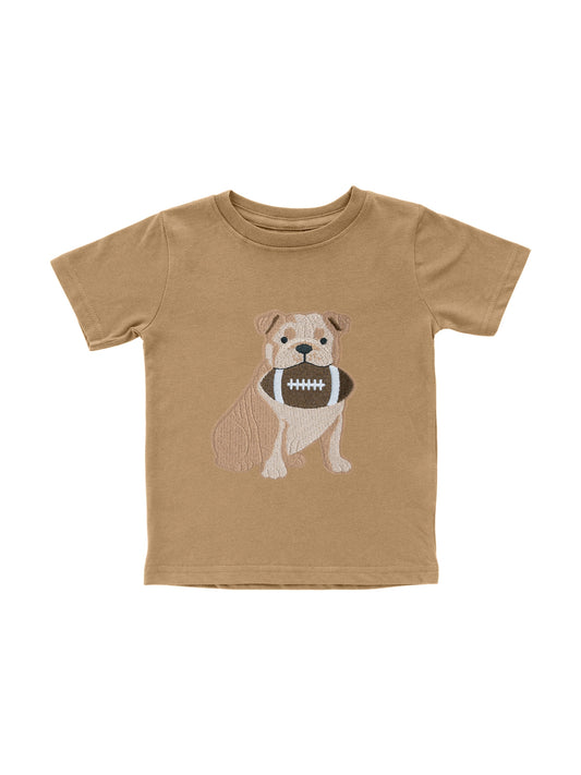 Bulldog Football Patch Short Sleeve T-Shirt - Boys Clothing