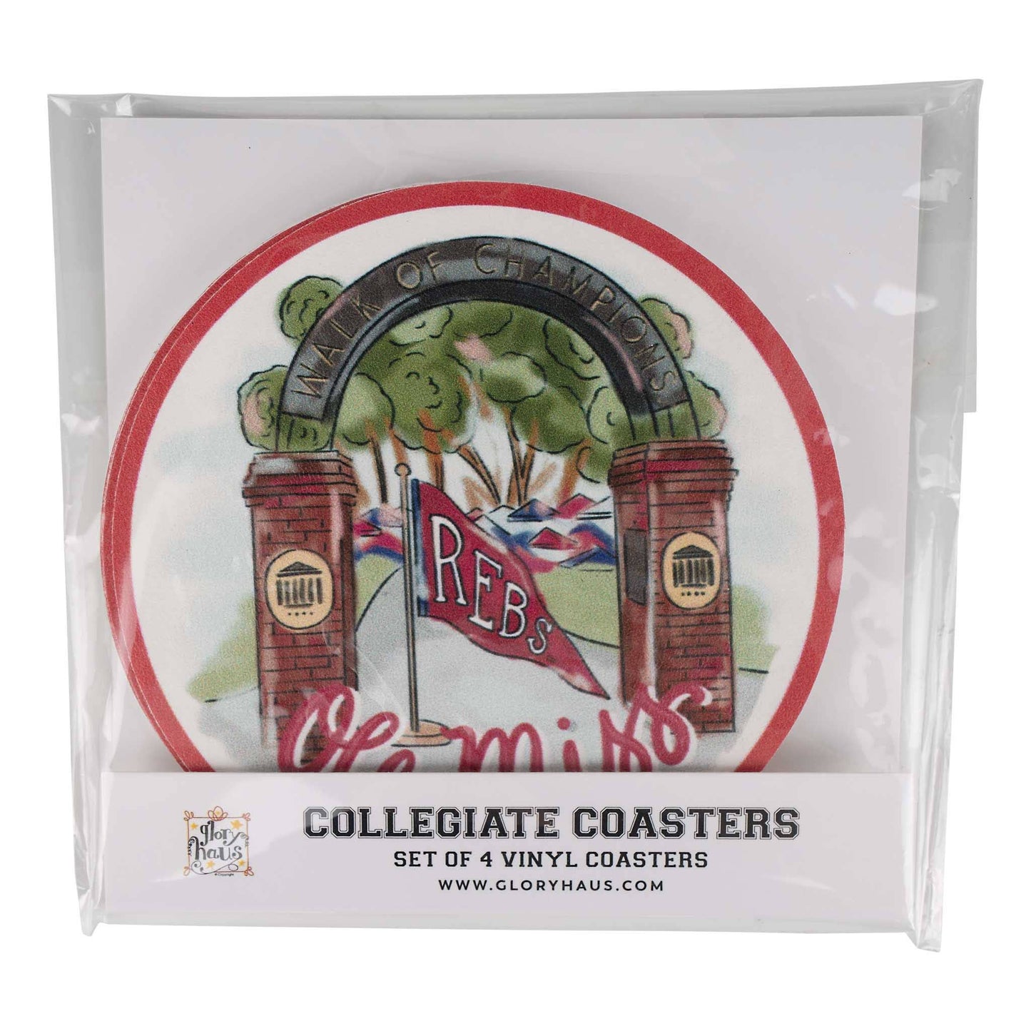 Ole Miss Mascot Coaster Set/4