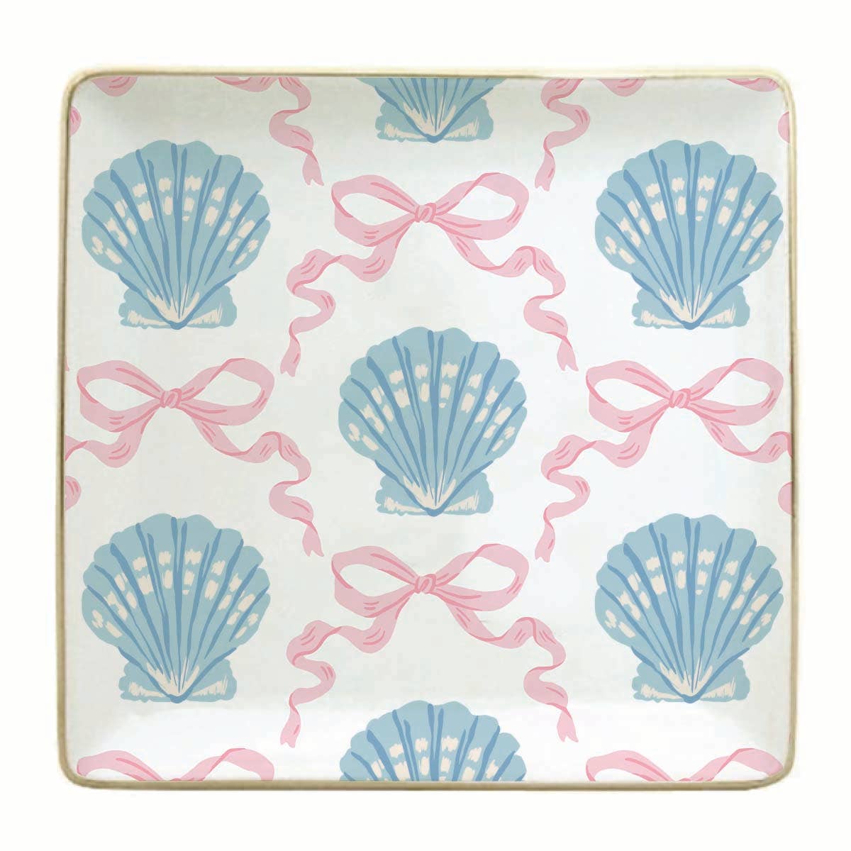 Ceramic Trinket Tray | Bow Sea Shell Trinket Tray