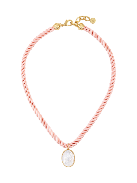 DAPHNE CAMEO ROPE NECKLACE ROSE