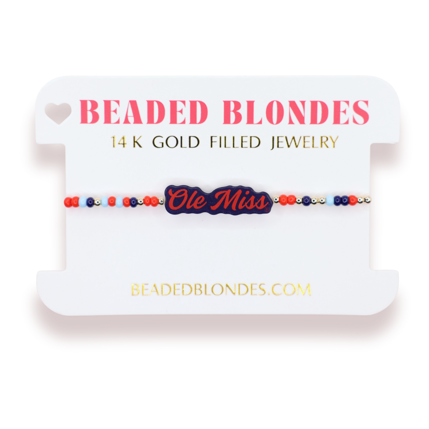 Ole Miss Word Bracelet on Color