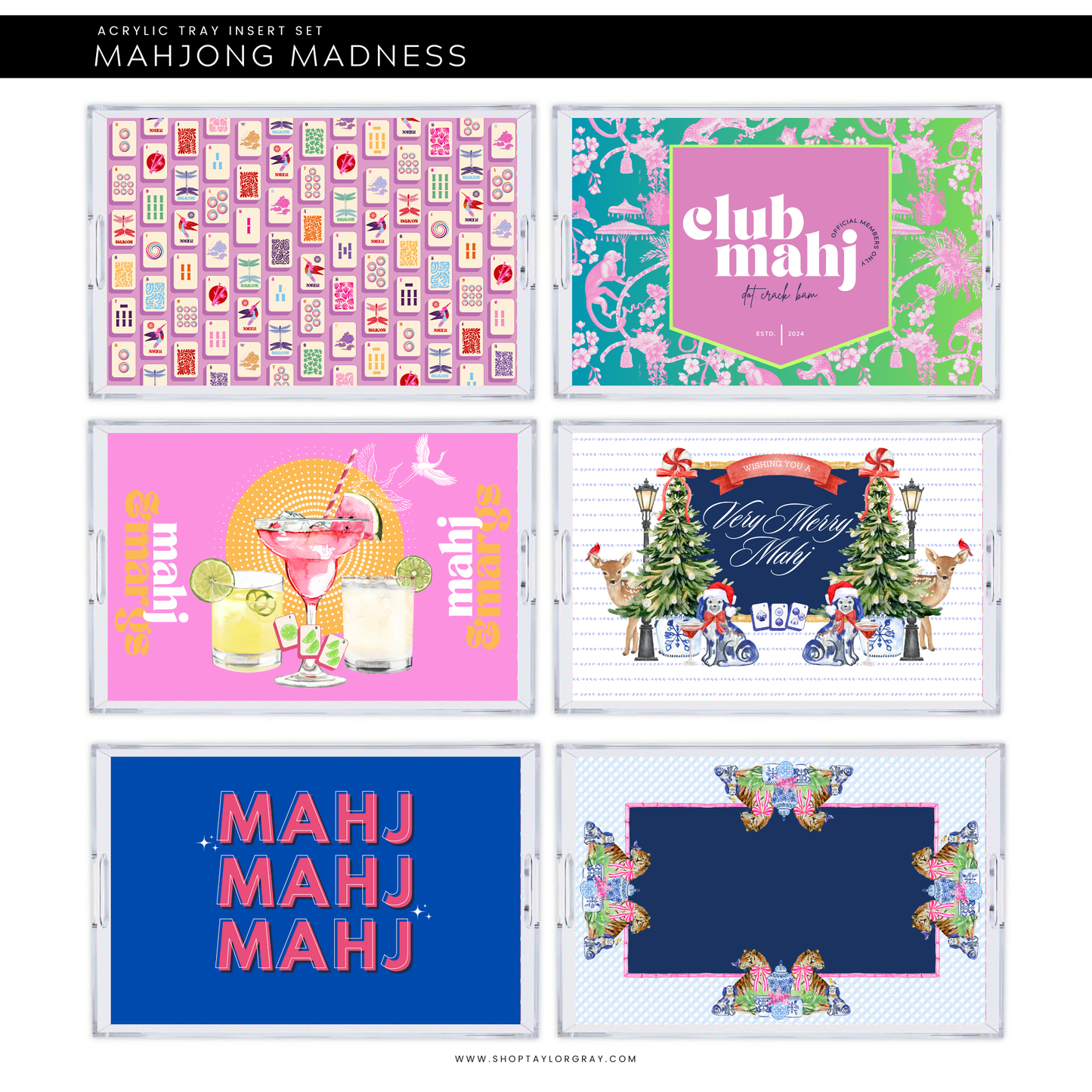 Acrylic Tray MAHJONG MADNESS insert set of 10