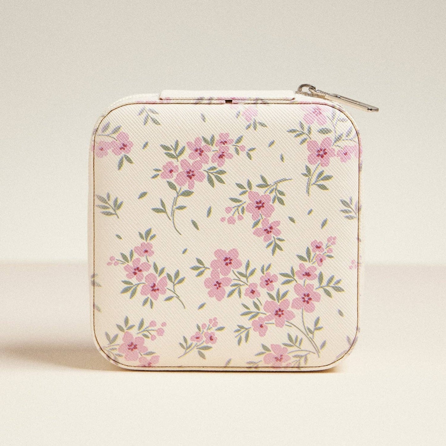 Multi Color Flower Pattern Jewelry Box -Travel Size