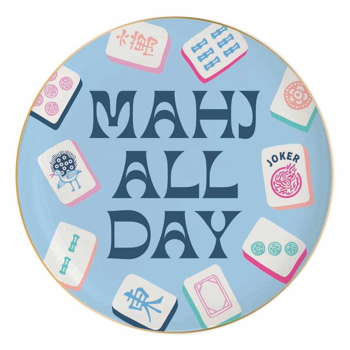 Mahjong Ceramic Trinket Tray | Mahj All Day Trinket Dish