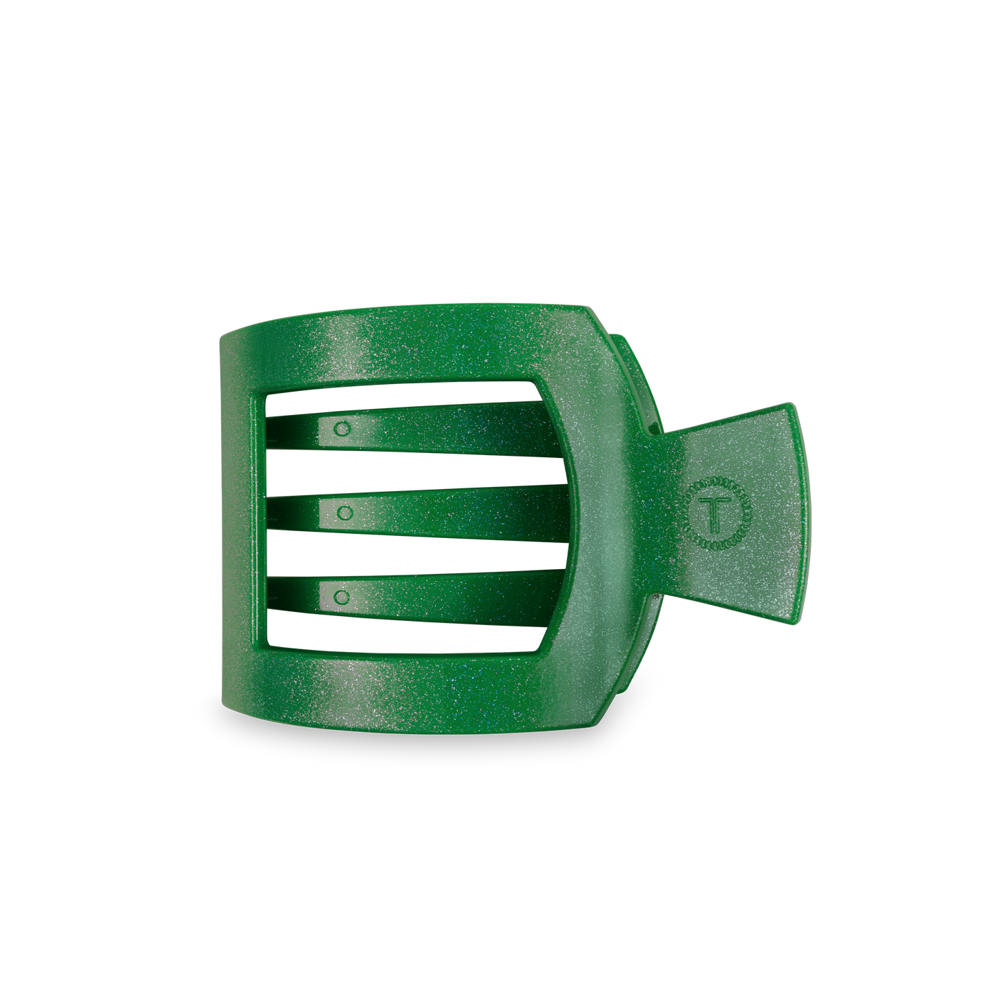 Square Flat Hair Clip | Medium | Shamrock Shimmer