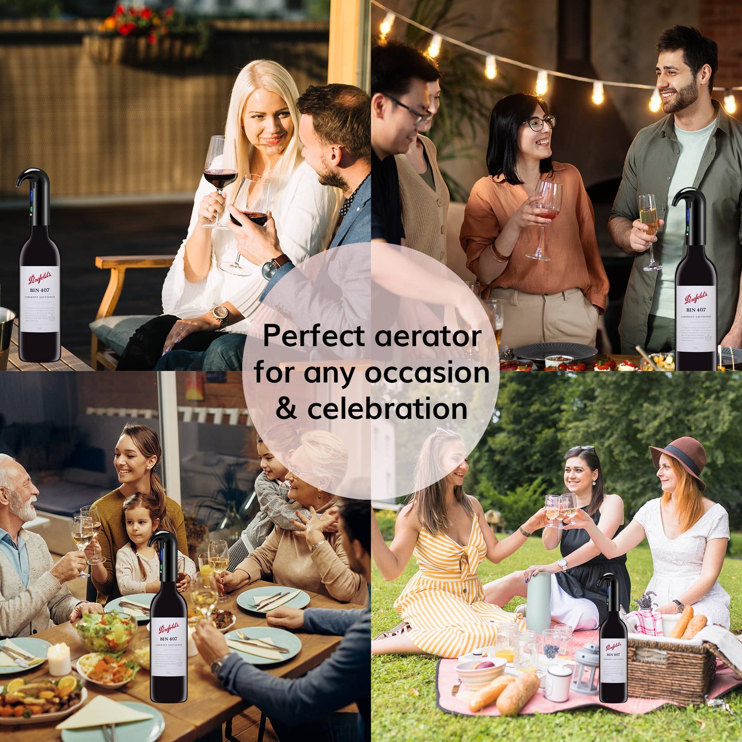 Electric Wine Aerator Dispenser - Portable Wine Accessory