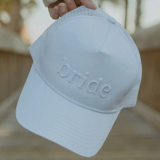 White Embroidered Trucker Hats