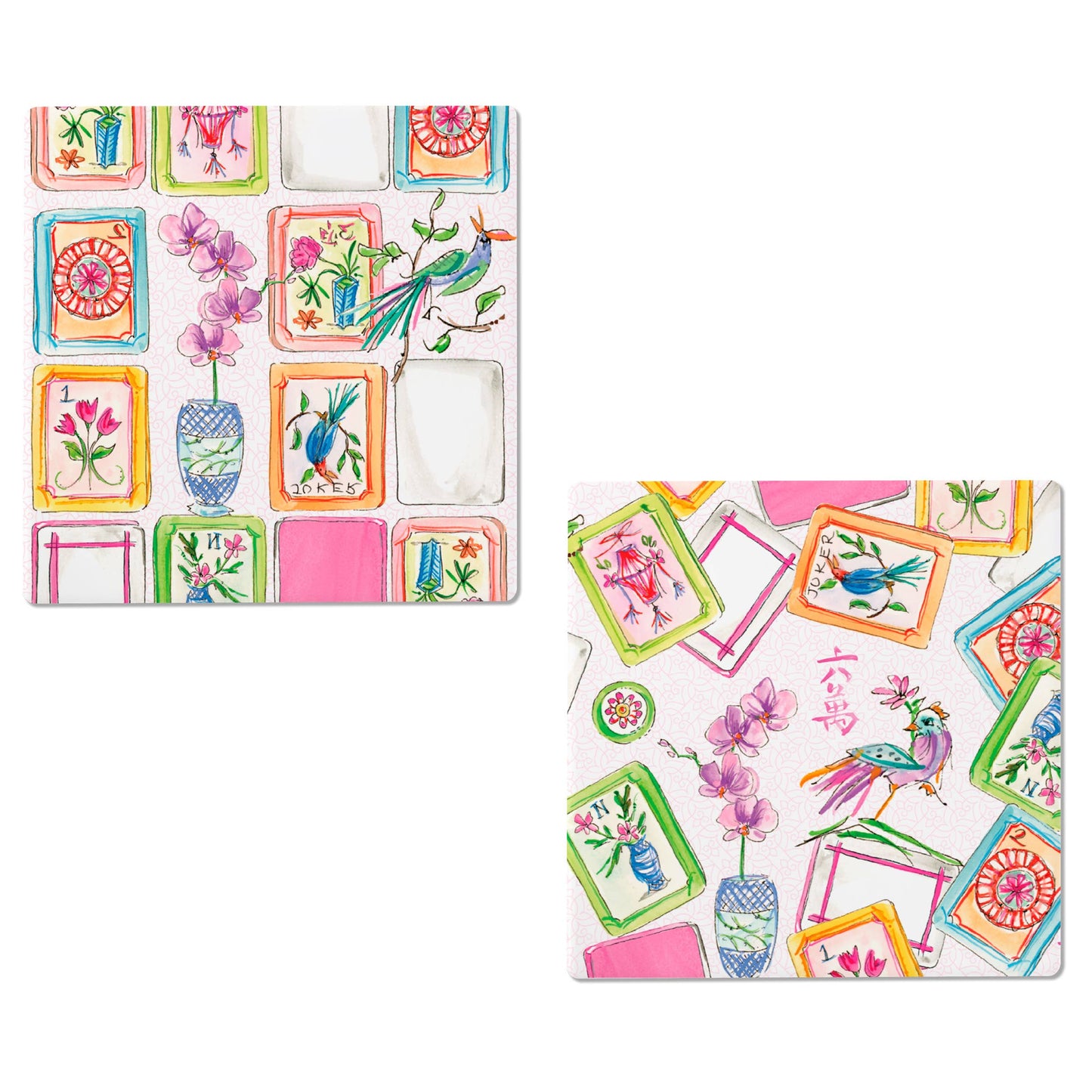 Mahjong Pink Ceramic Coaster