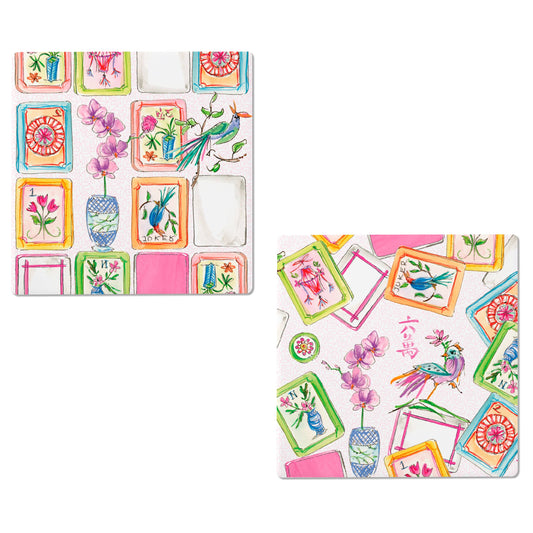 Mahjong Pink Ceramic Coaster