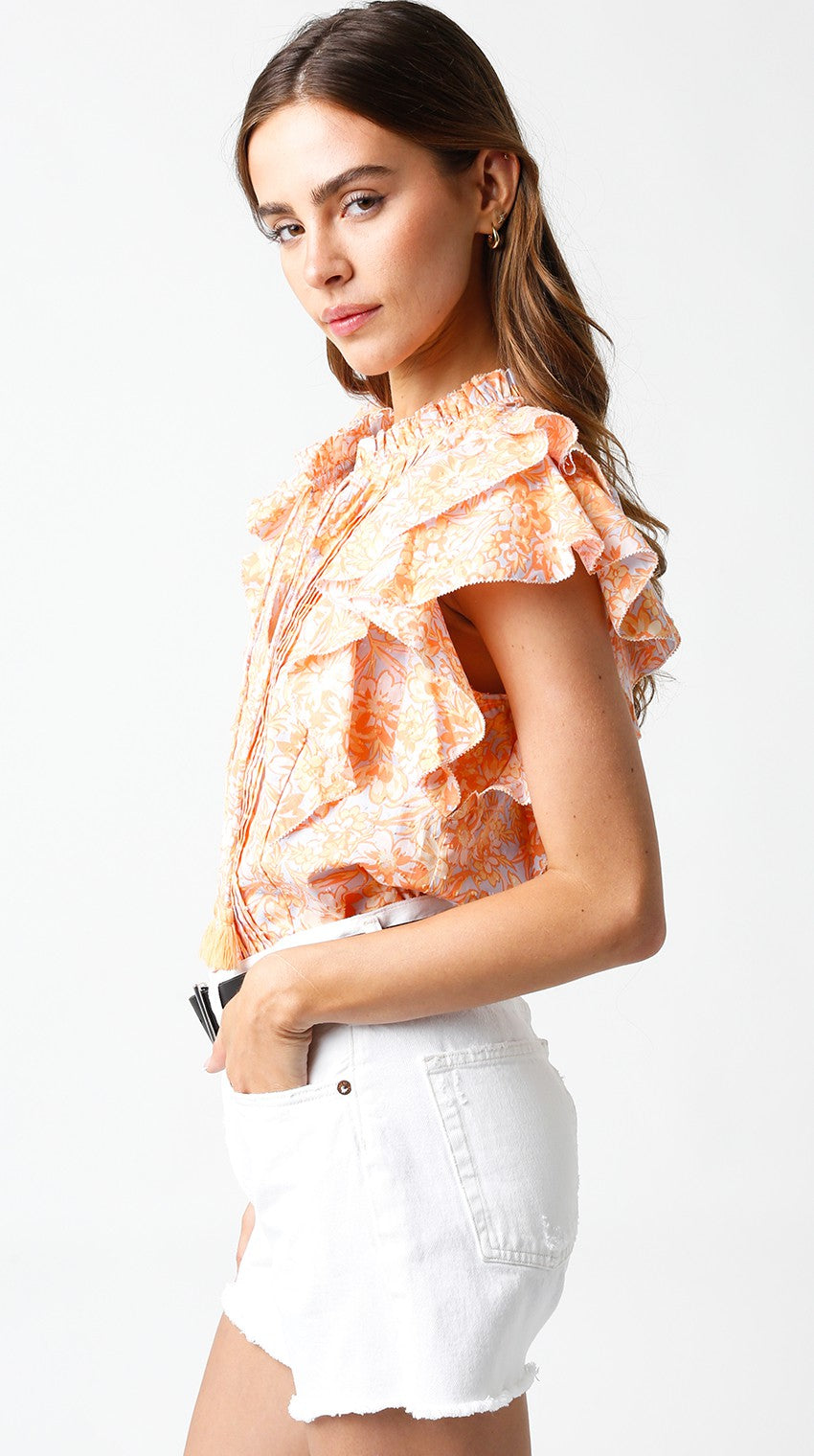 Flirty Floral Flutter Top