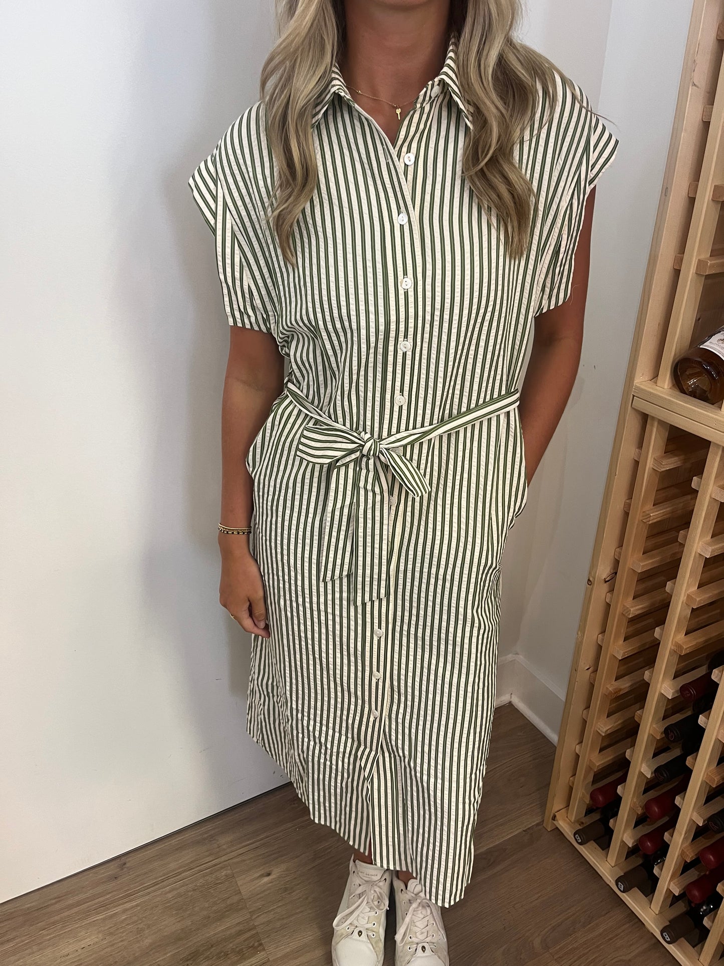 Button up Striped Dress