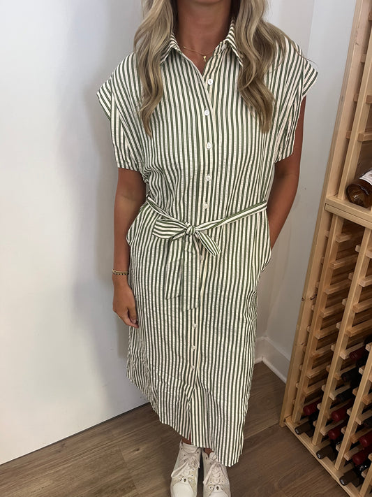 Button up Striped Dress