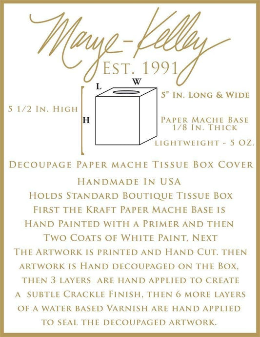 Blue Italian Tissue Box Cover