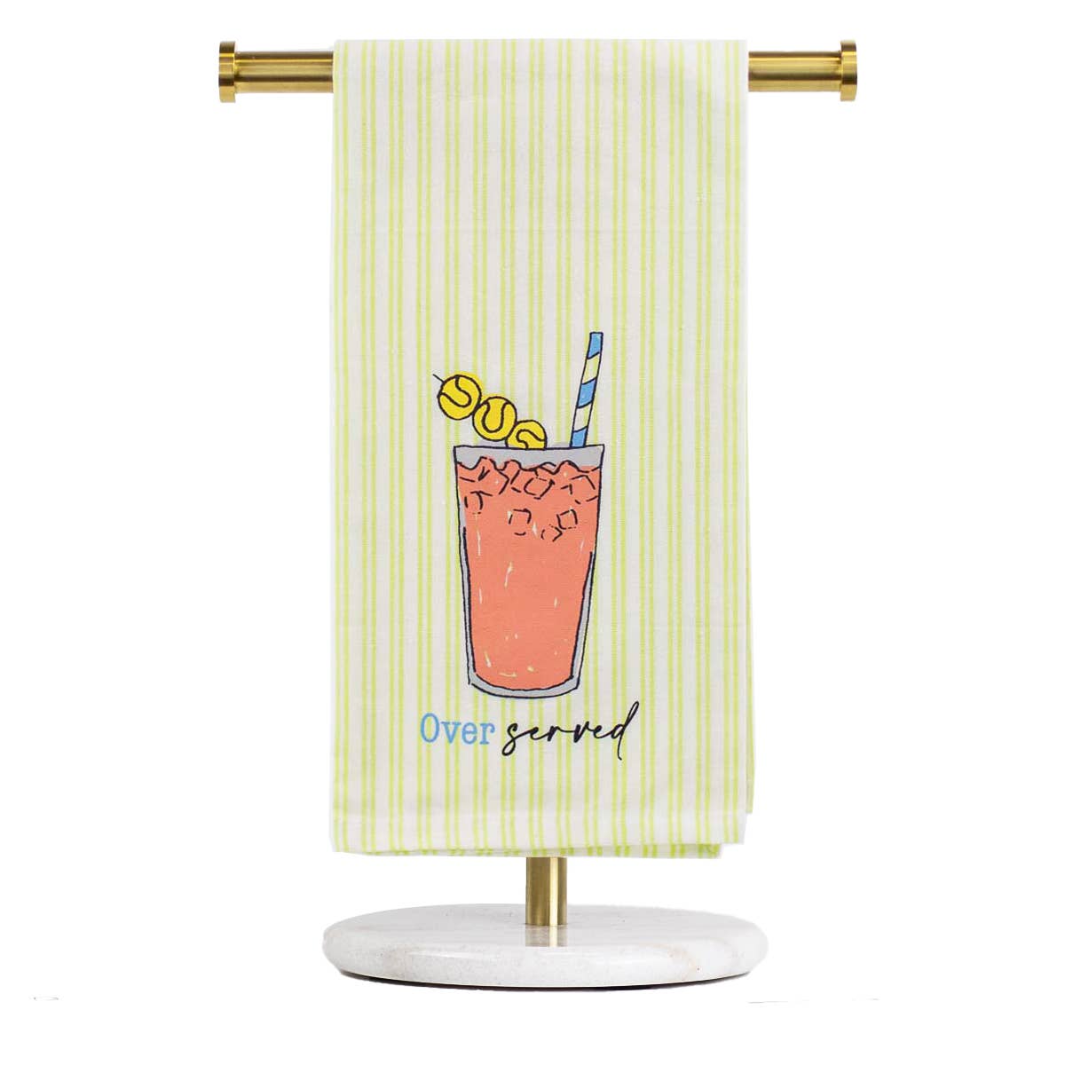 Over Served Hand Towel   Green/Multi   20x28